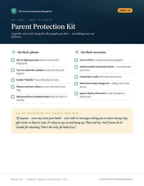 The Elderly Parent Protection Kit — printable preview
